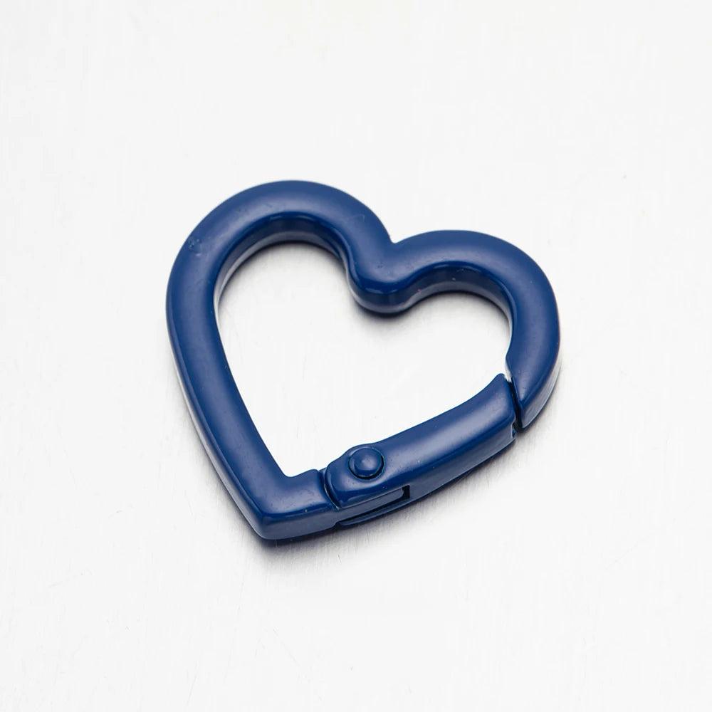 5pcs Heart Carabiner Trigger Snap Clip Spring Keyrings Buckle Hooks for Key Ring Keychains Bag Purse Handbag Craft Making Supply