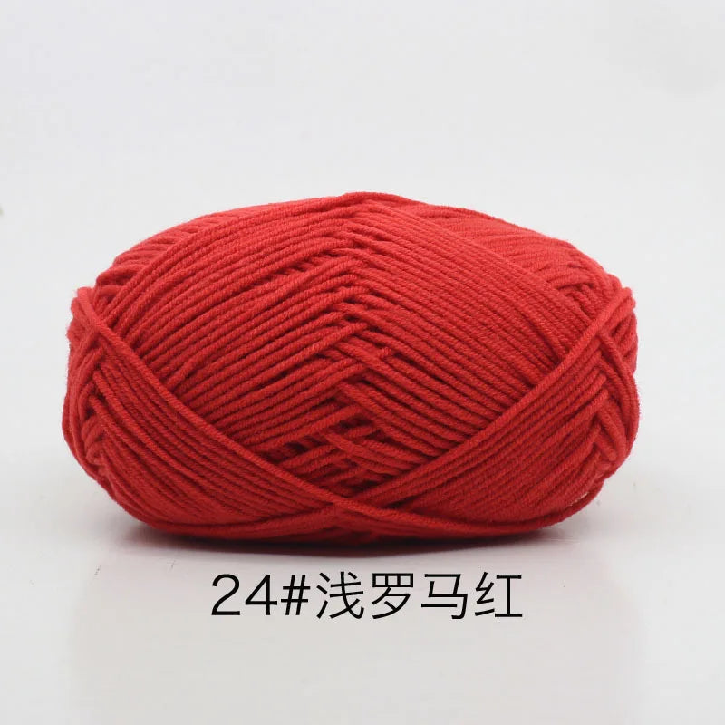 4ply Milk Cotton Knitting Yarn Set for Crochet Crafts and DIY Projects
