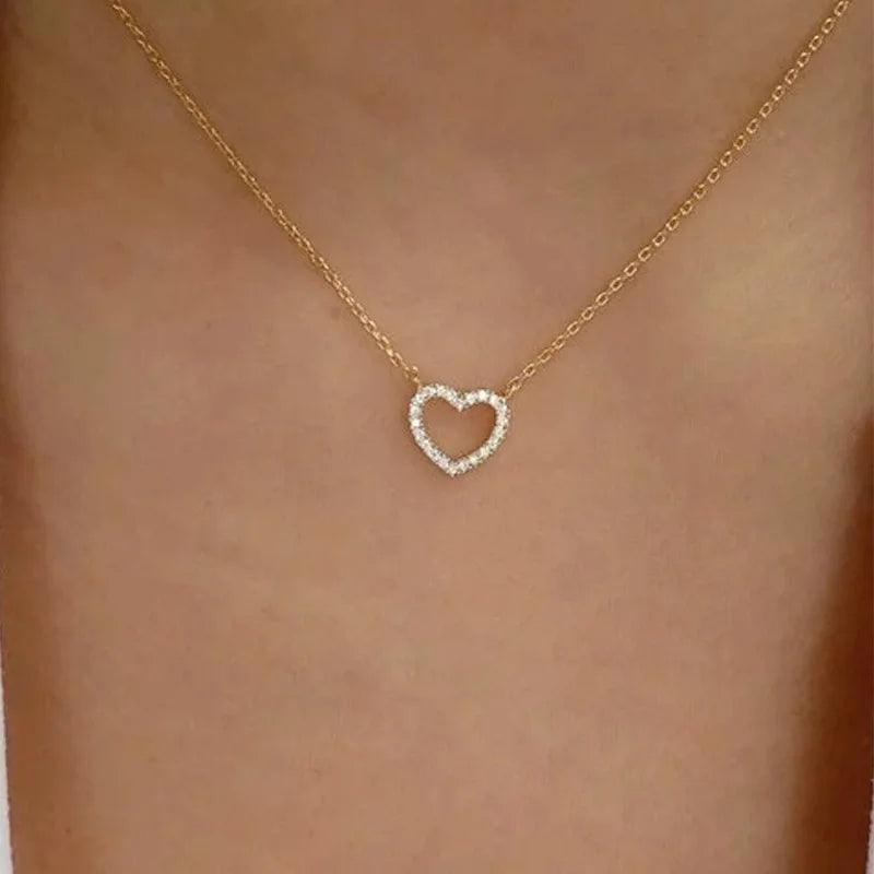 Fashionable Geometric Ring Zircon Temperament Necklace Simple and Niche Temperament Personalized Design Sense Necklace