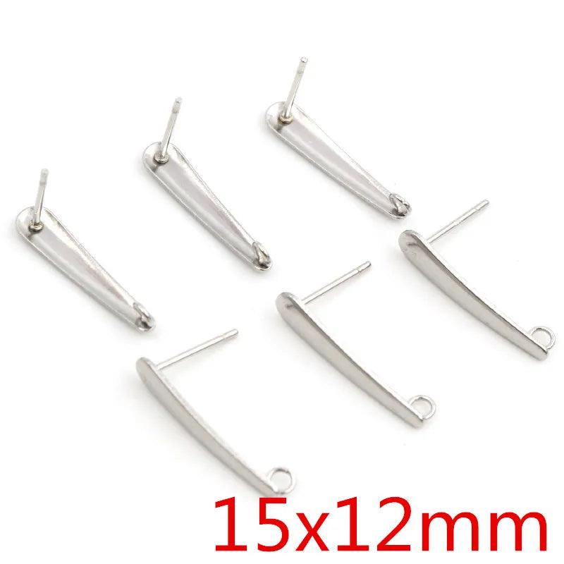 20pcs 316 Stainless Steel Geometric Polygonal Earring Stud Hooks Posts Connector For DIY Jewelry Making Supplies