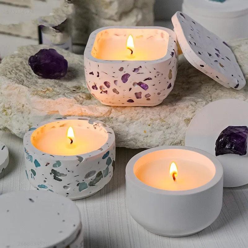 1 Set Of Cement Cup Storage Box Silicone Mold, Candle Jar Silicone Mold, Circular Succulent Plant Pot Candle Holder Storage Box