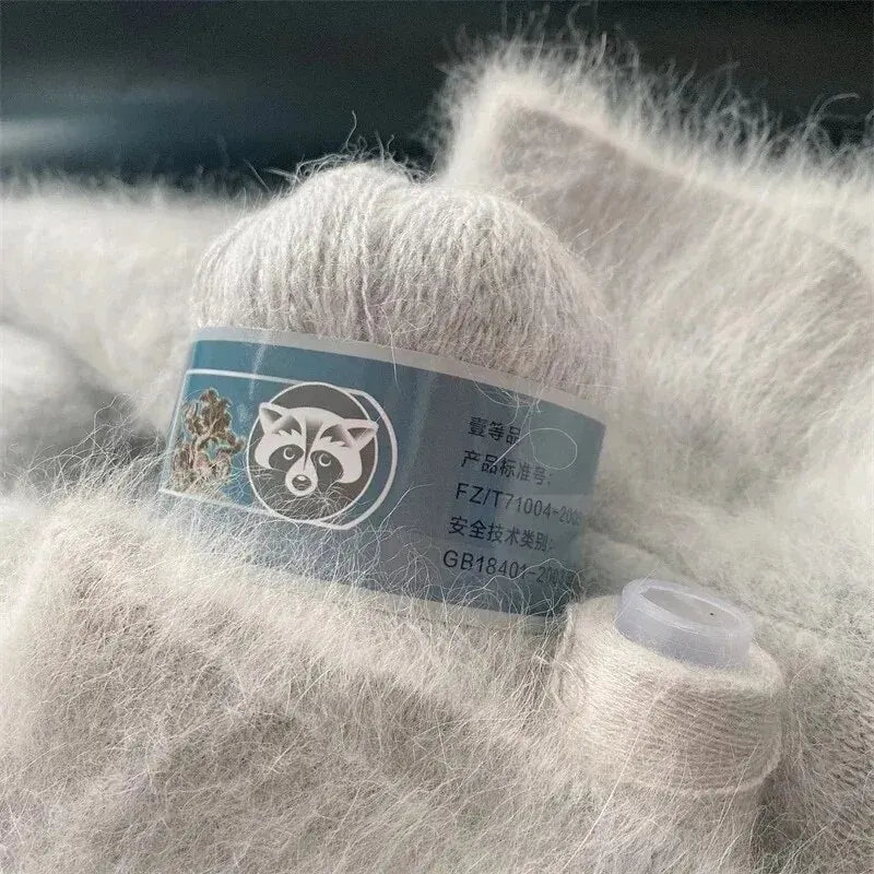 5 Pcs Cashmere Mink Fur Yarn for Hand Knitting Long Plush Wool Crochet Knitting Yarn for Fall Winter Luxury Needlework Diy Knit