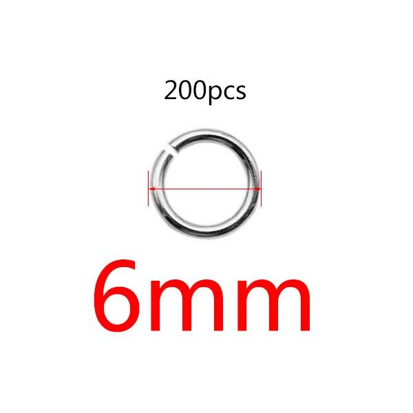 200pcs Stainless Steel Open Jump Rings 3/4/5/6/7/8/10mm Connector Split Rings for DIY Jewelry Making Supplies and Crafts