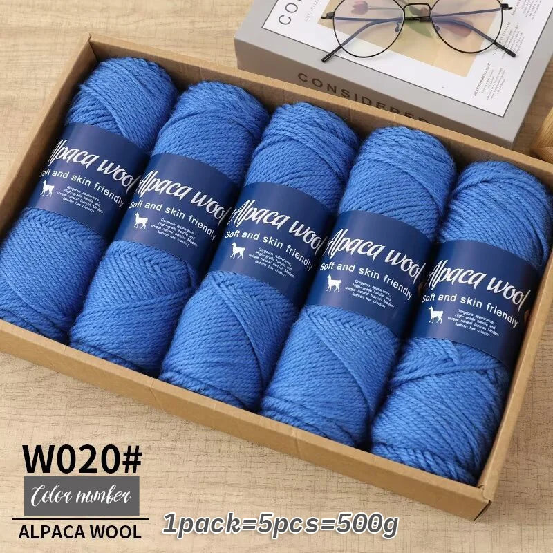 500g Coarse Alpaca Wool Yarn for Hand Woven Sweaters Jackets Scarves and Hats