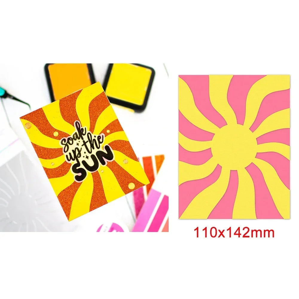 Wavy Sun Bold Curves Metal Cutting Dies Balloon Arched Stacked Pocket Book Frame Die Cut Set for DIY Scrapbooking Crafts