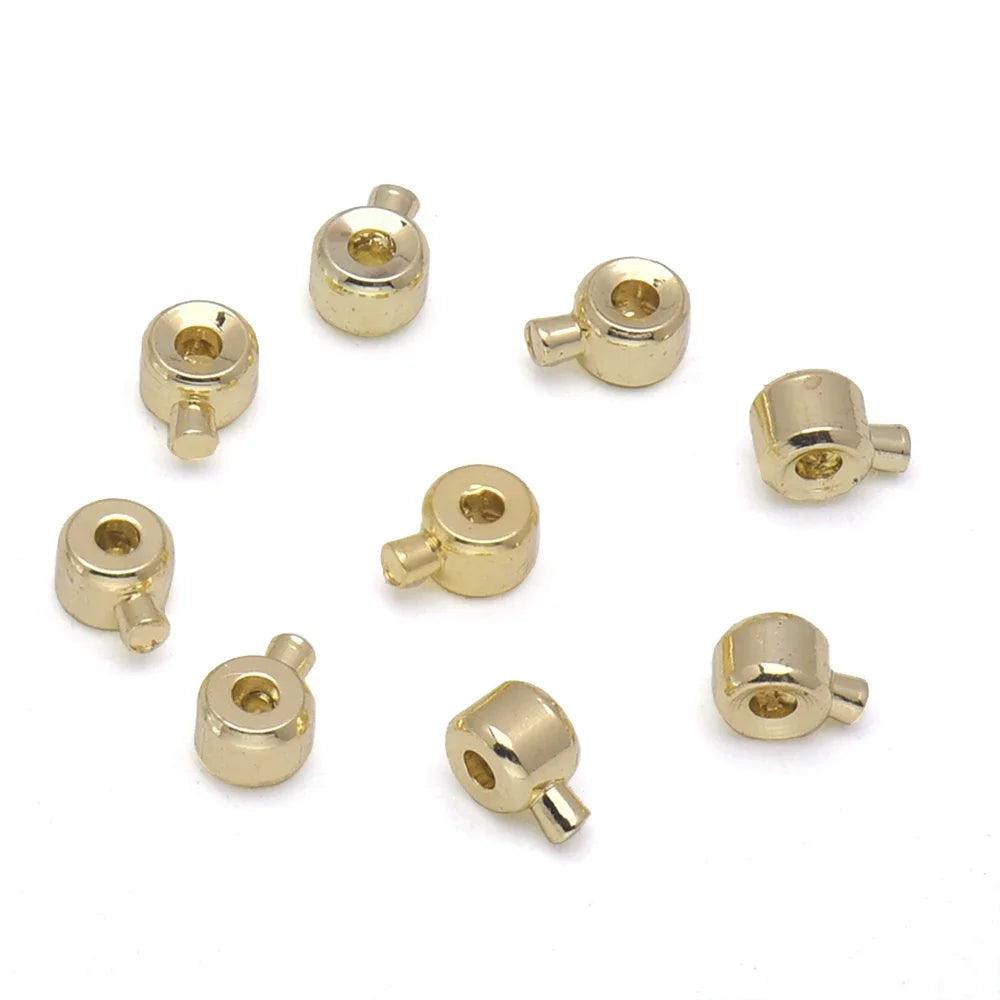 3.2mm Brass Crimp Beads Loose Rondelle Spacer Beads Crimp Charms Accessories For Bracelet Necklace Jewelry Making