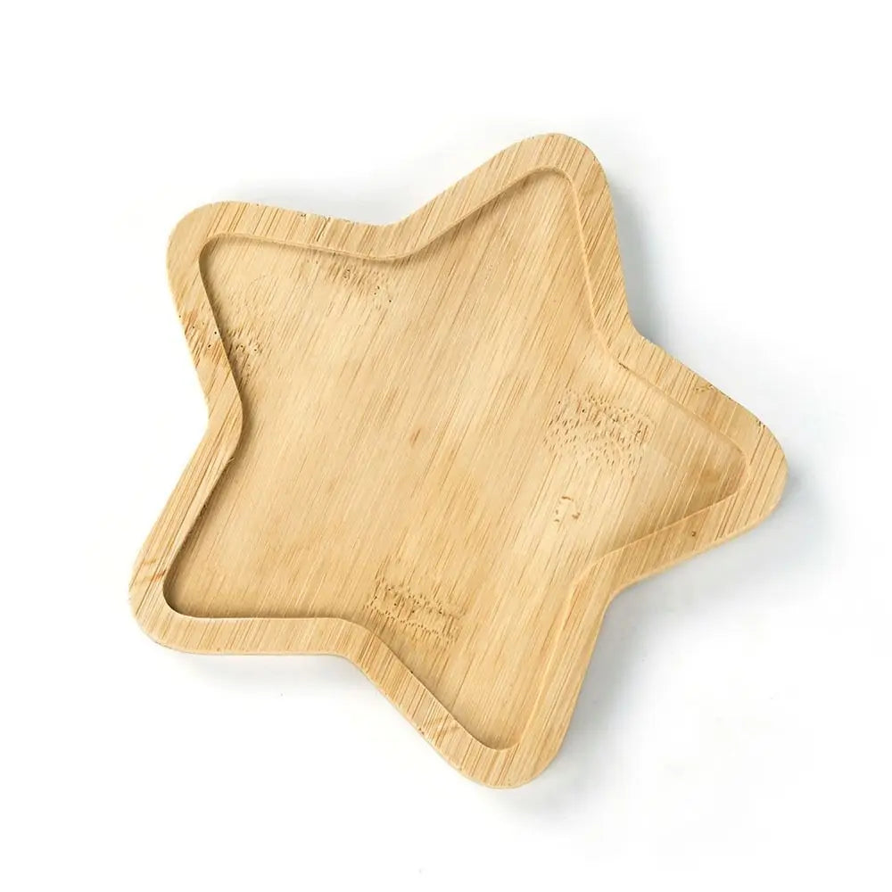 Bamboo Wood Flowerpot Tray Gift Multi-purpose Five-pointed Star Coaster Cartton Cat Deer Rectangle Oval Succulents Bonsai Holder