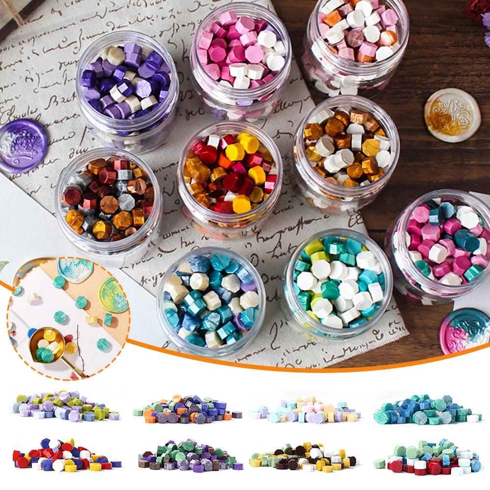 100pcs/bag Vintage Sealing Wax Beads DIY Envelope Wedding Postcard Making Tools Ancient Lacquer Wax Seal Stamp Tablet Pill - Winord
