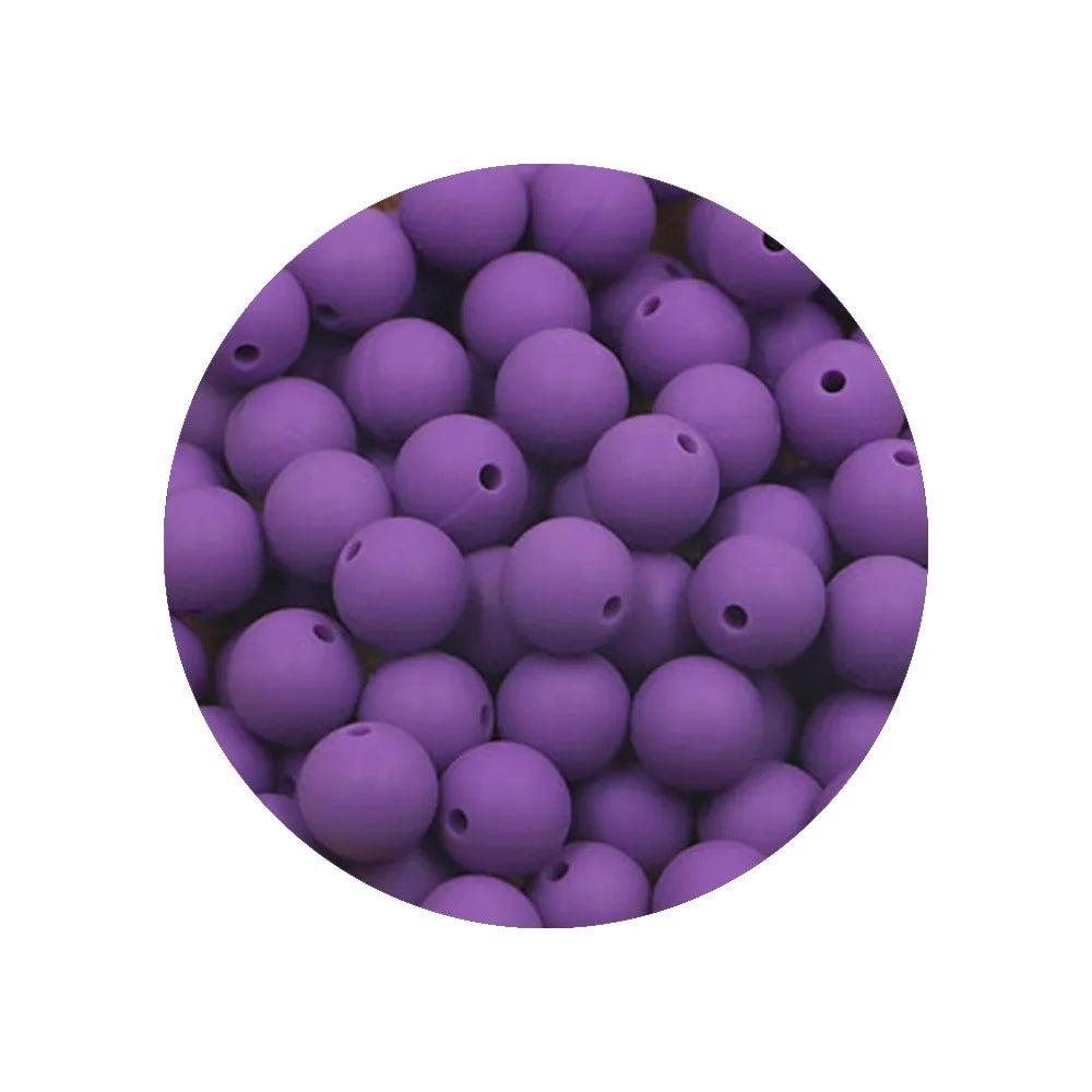 Kivoct 100Pcs 12MM Round Silicone Beads For Jewelry Making DIY  Pacifier Chain Necklace Keychain Accessories