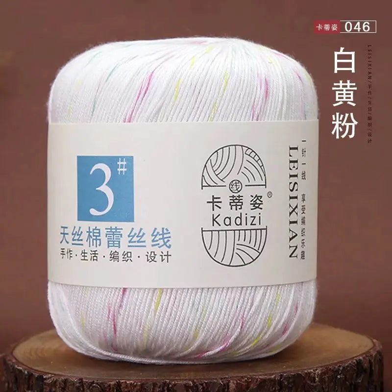 100 Percent Mercerized Cotton Lace Yarn for Hand Knitting and Crochet Arts Crafts