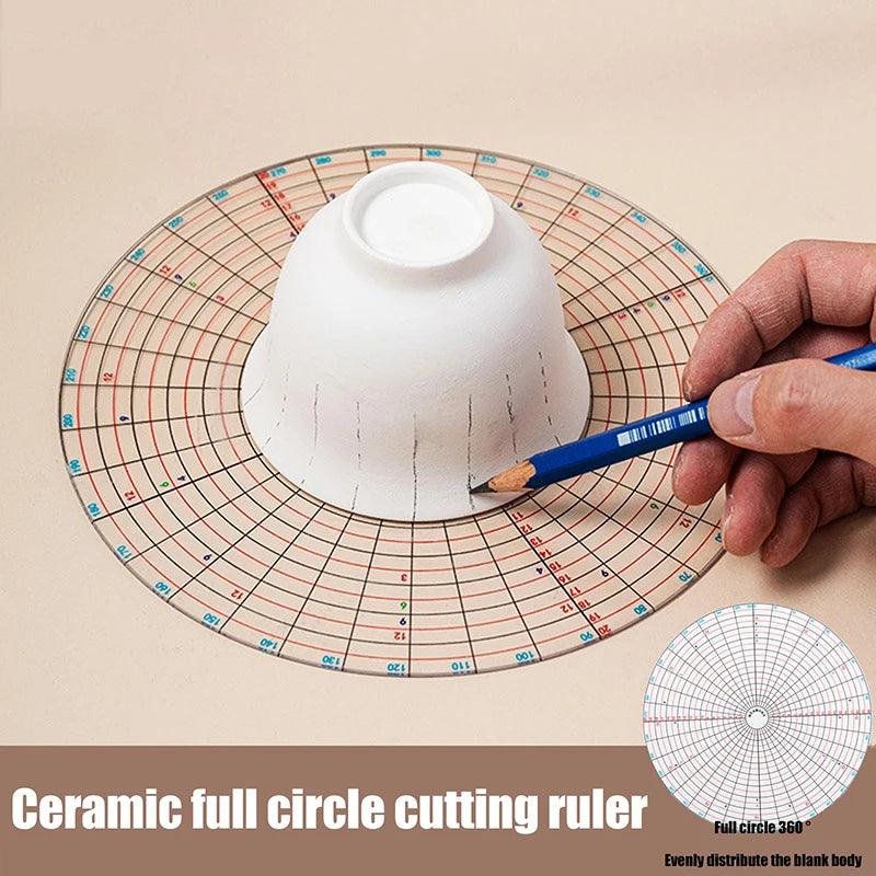 20CM Pottery Round Divider Circular Equal Parts Card Divider Ruler DIY Ceramic Underglaze Painted Auxiliary Pad Painting Tool