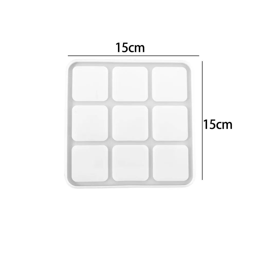 Small Tic Tac Toe OX Chess Game Mirror Silicone Casting Mold for DIY Resin UV Epoxy Jewelry Tools Craft Handmade Making