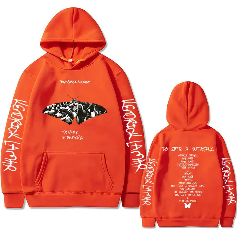 Rapper Kendrick Lamar To Pimp A Butterfly Graphic Print Hoodie Men's Hip Hop Oversized Hoodies Male Fleece Cotton Sweatshirts