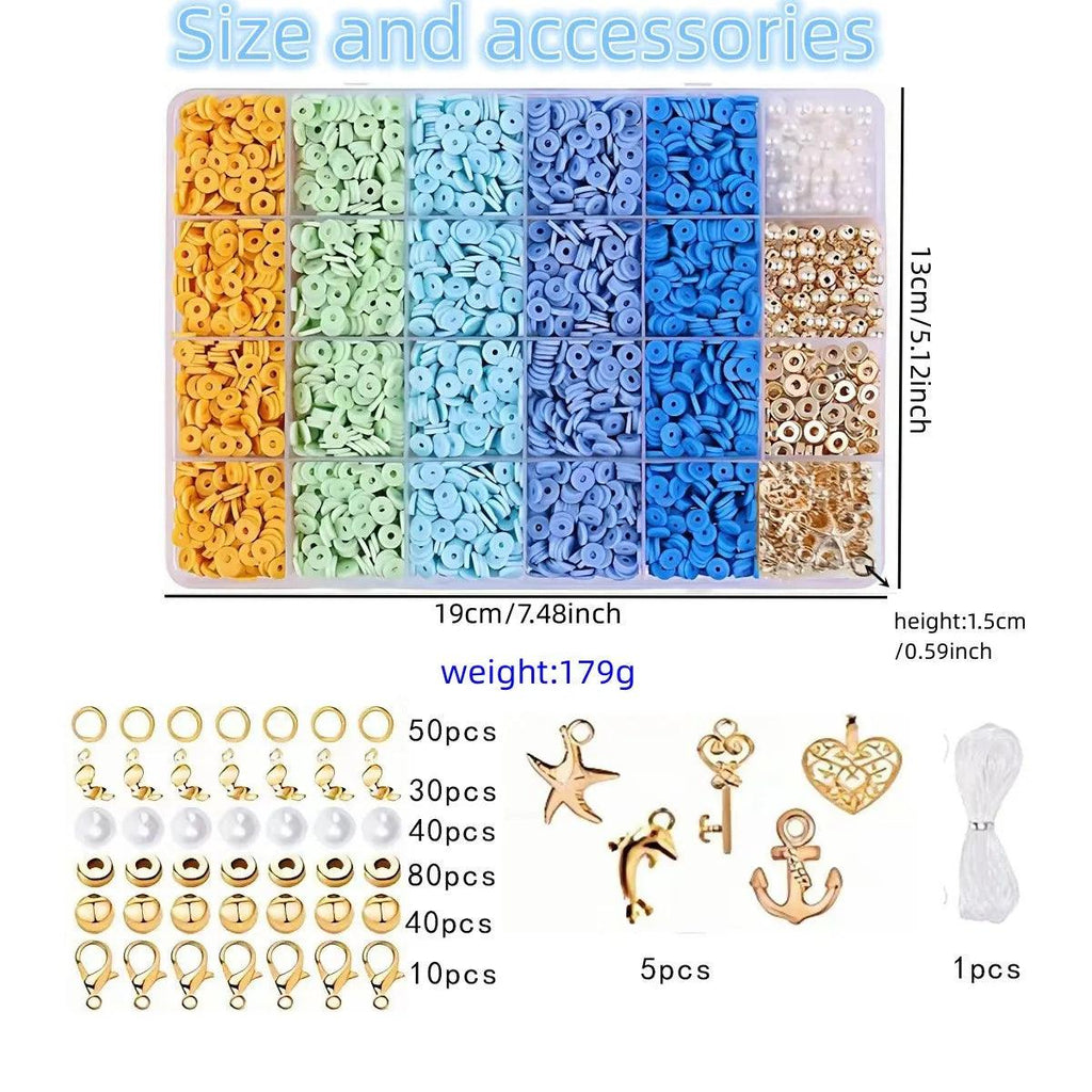 Rainbow Clay Beads Bracelet Making Kit for Adults, Heishi Beads for Bracelets Jewelry Making kit with Spacer Pearl Beads