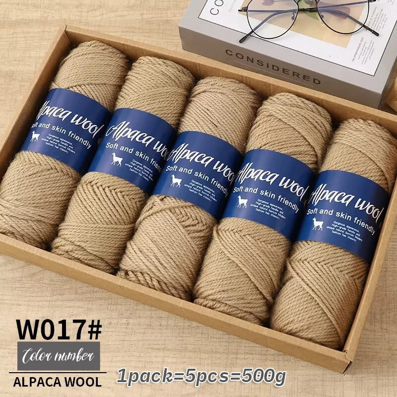 500g Coarse Alpaca Wool Yarn for Hand Woven Sweaters Jackets Scarves and Hats