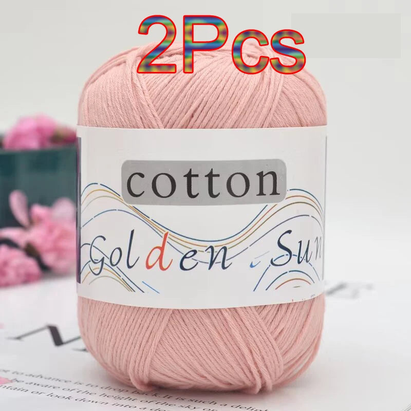 100% Cotton Yarn for Hand Knitting Soft Crochet Yarn Pack of 2 for Sweaters Blankets Hats Amigurumi Dolls and Bags