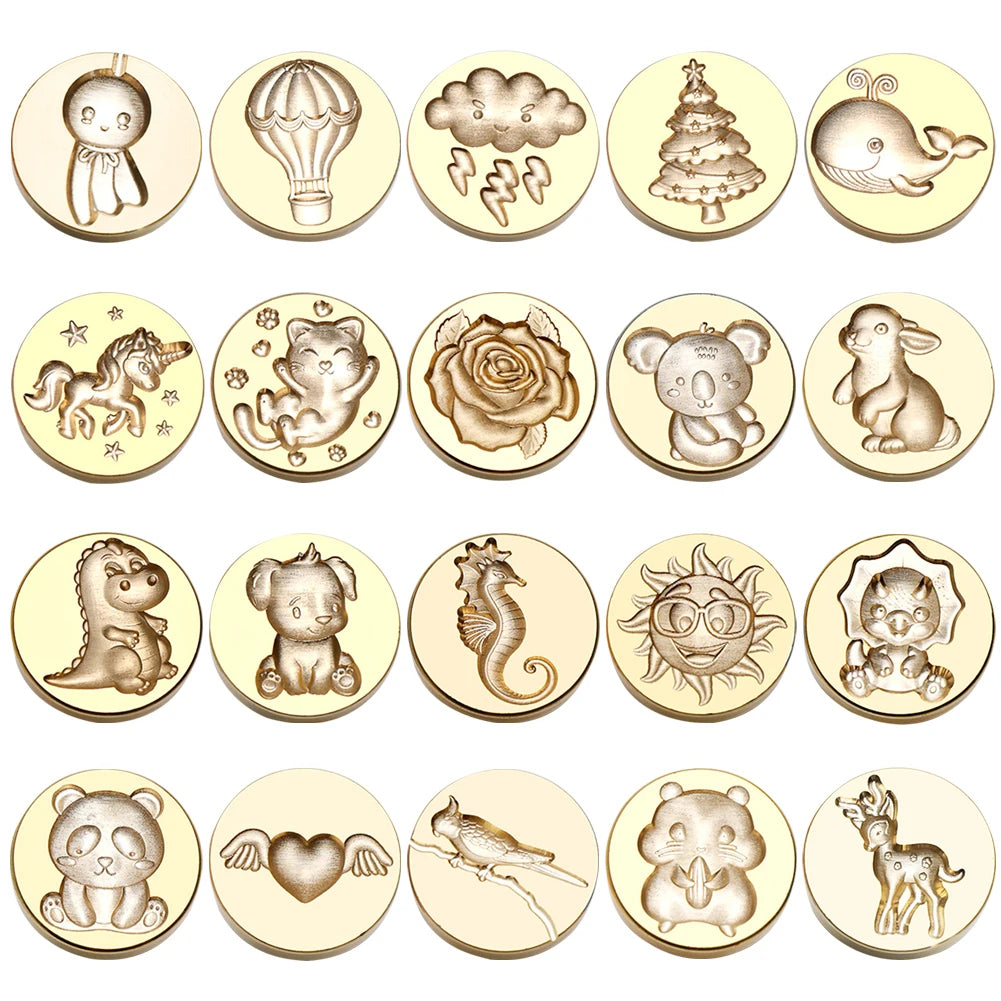 Cute Animal Sealing Wax Stamp Head Cartoon Rabbit Koalas Wax Sealing Stamps For Scrapbooking Invitation Envelop Decoration