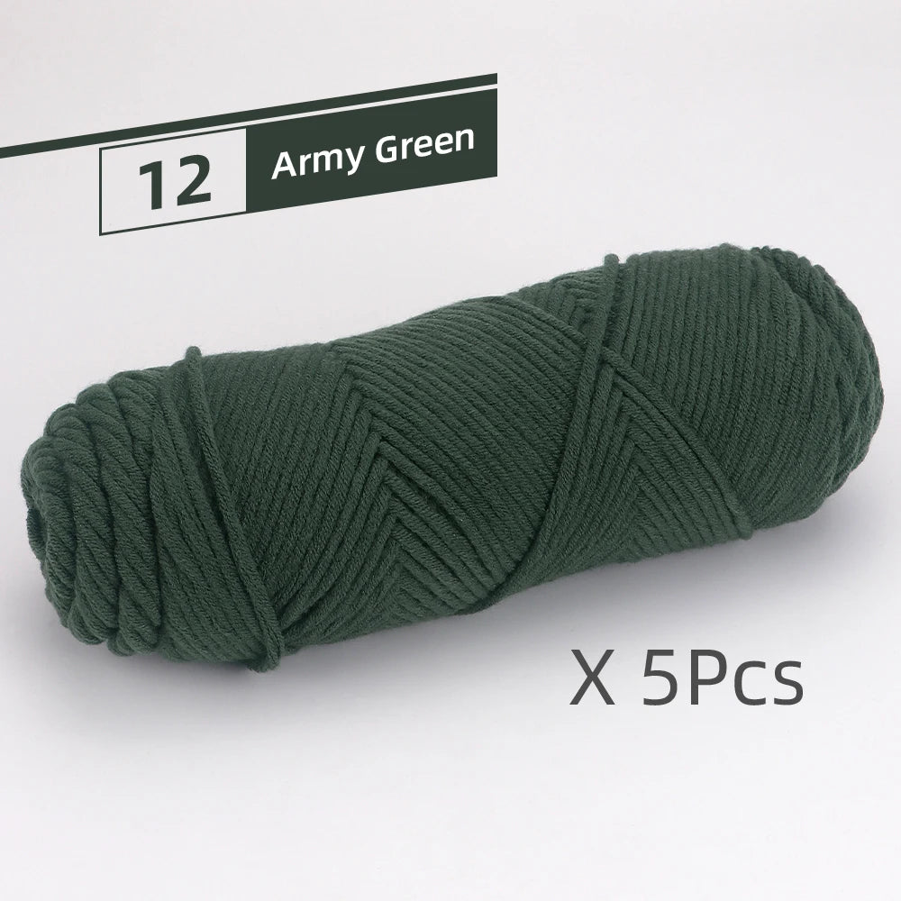 5 Pcs Cotton Select Yarn 17.63oz Light Worsted Thick Yarn For Knitting Baby Wool Crochet Scarf Coat Sweater Weave Thread