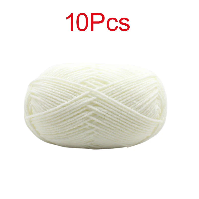 10 Pieces Multi Color Cotton Knitting Yarn Soft Warm Crocheting Yarn for Hand Knit Sweaters Hats Scarves Blankets Amigurumi