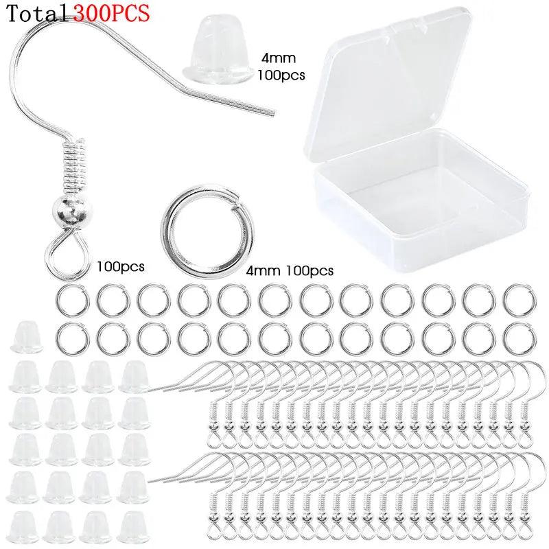 Alloy Accessories Jewelry Findings Set Earring Making Kit Lobster Clasp Open Jump Rings Repair Tools DIY Jewelry Making Supplies