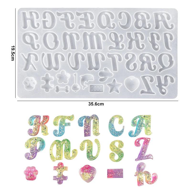 Alphabet Resin Silicone Mold Alphabet Crafts Casting Mold Letter Number Molds for DIY Keychain Earring Jewelry Pendant Making