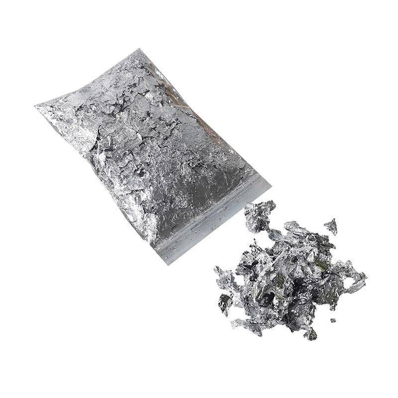 Imitation Gold Sliver Copper Foil Sequins Glitter Craft Paper Shiny Gold Leaf Flake Foil DIY Candle Resin Making Nail Art Decor - Winord
