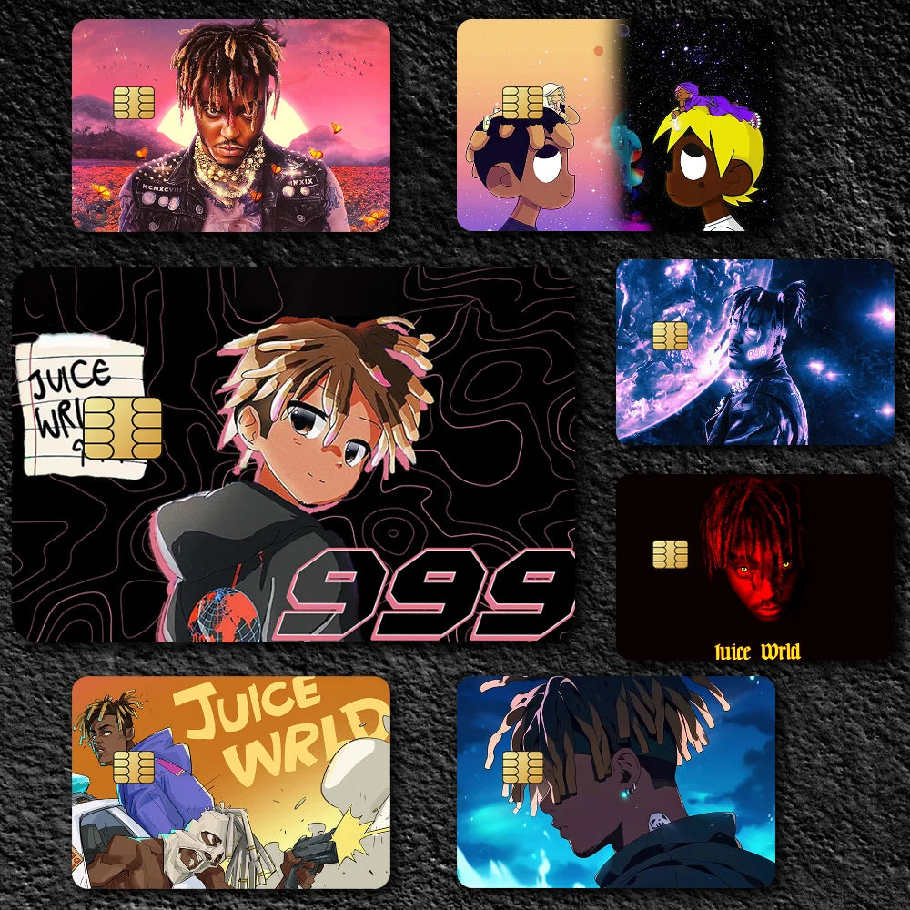 Juice WRLD Fashion Waterproof Scratch Pattern New Stickers Decoration 4 PCS Card Cover