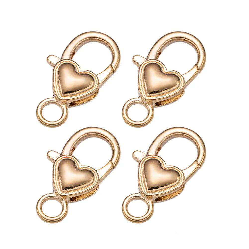 10pcs Lobster Clasp Hooks Heart Keychain Clasps for DIY Bracelets Chain Necklace Components Accessory Jewelry Making Findings