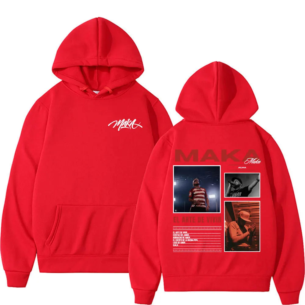 Rapper Maka Aura 2025 Tour Merch Hoodies Men Women Harajuku Hip Hop Street Sweatshirt Casual Fleece Long Sleeve Pullovers Hoodie