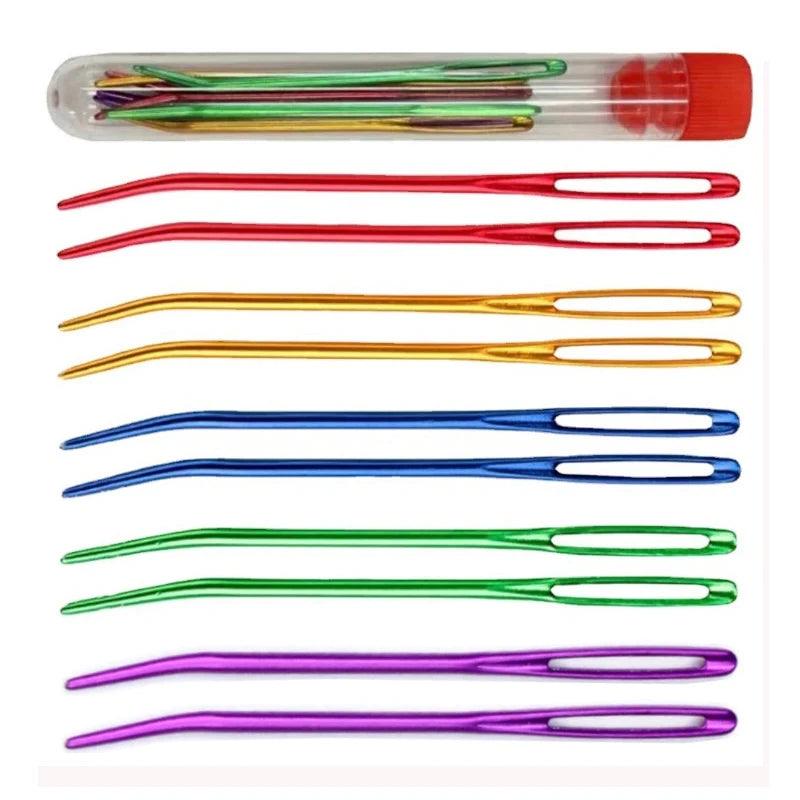 2/8Pcs Big Eye Curve Bent Needle Yarn Knitting Weaving Needles Knitting Crochet Bent Tip Tapestry Needles DIY Sewing Accessories