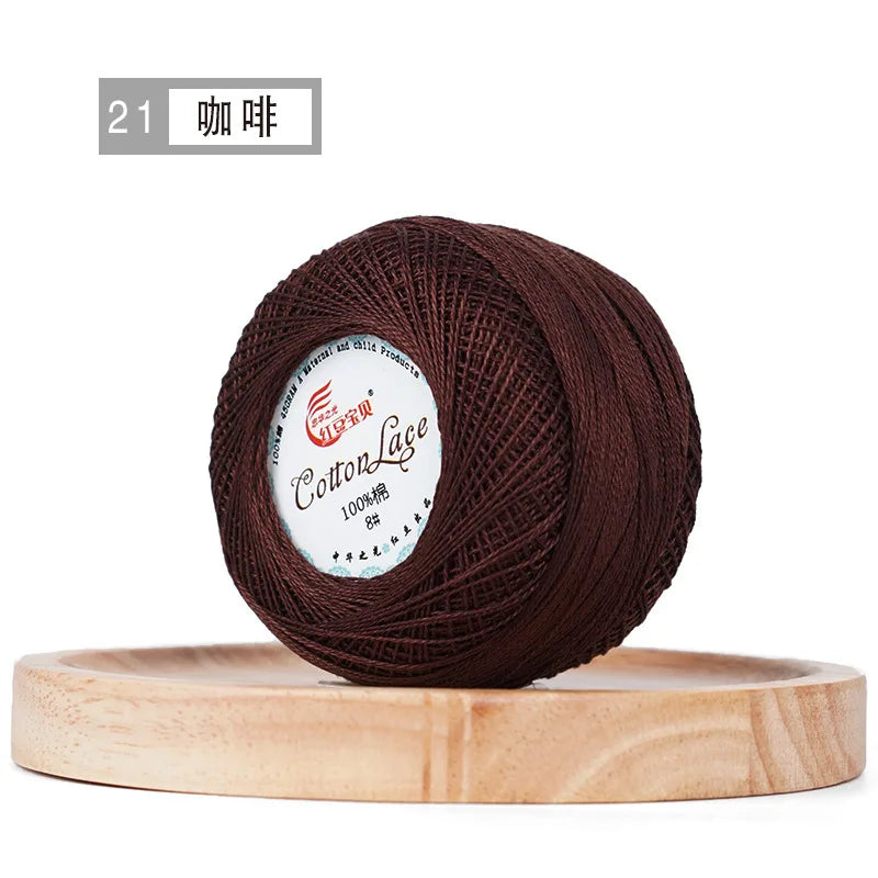 100% Cotton Mercerized Crochet Yarn 45g for Knitting and Embroidery Projects