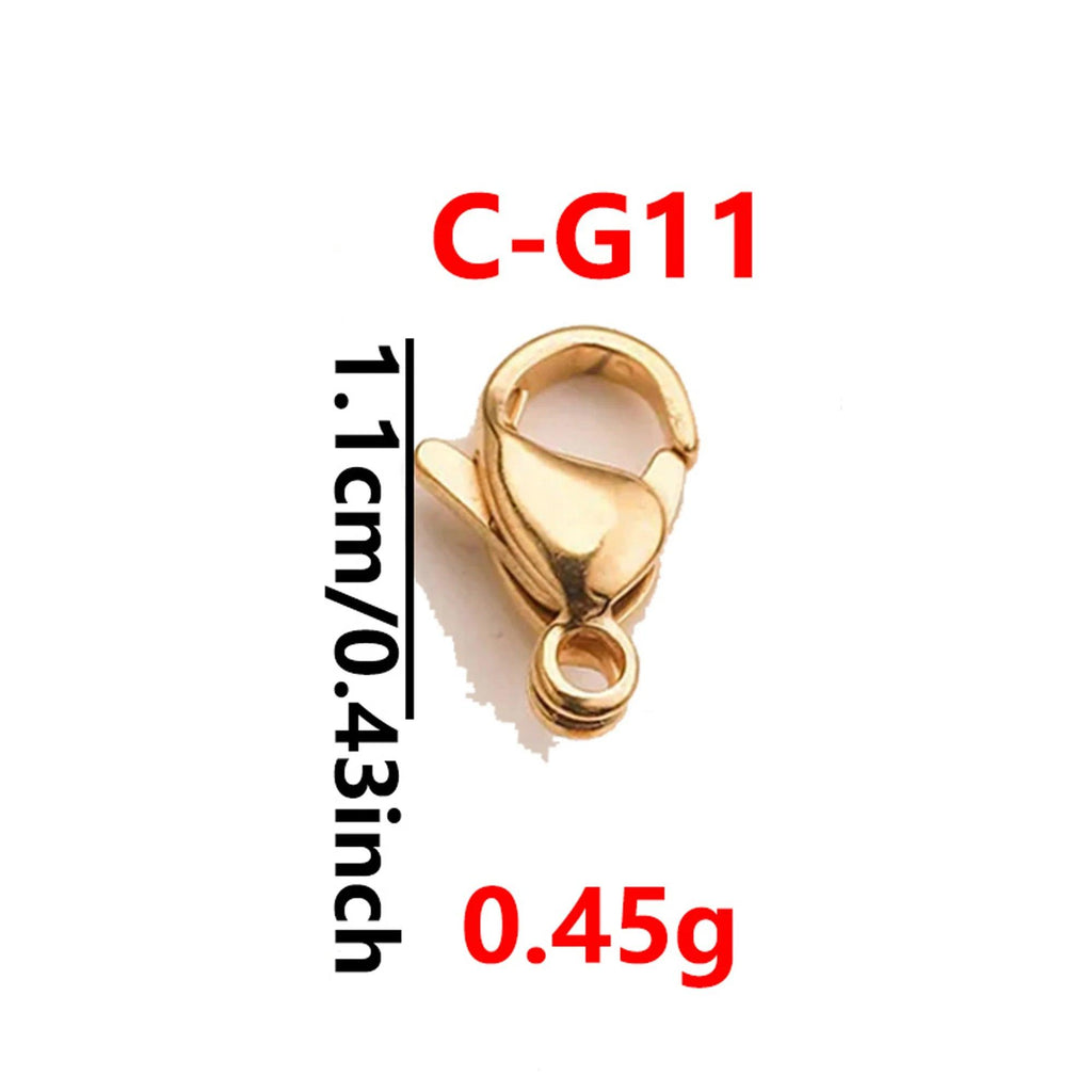 20Pcs Gold/Stainless Steel Lobster Clasps For Diy Necklace And Bracelet Jewelry End Links, Simple And Practical 0.9cm-1.5cm