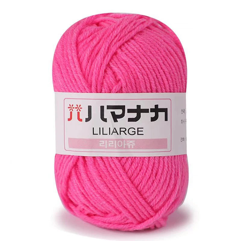 Soft Milk Cotton Knitting Yarn 25g Anti-Pilling High Quality 4ply Crochet Yarn for Scarf Sweater Hat and Doll Craft