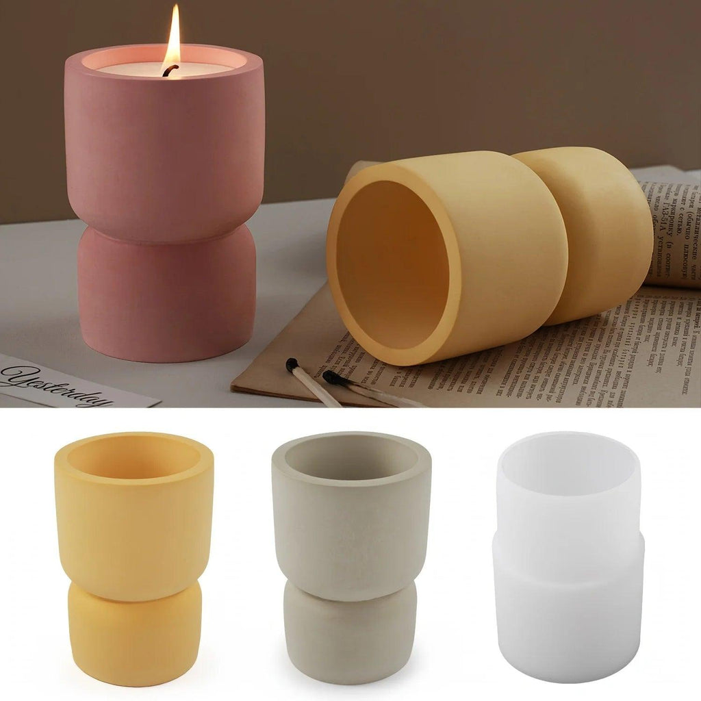 Concrete Candle Cup Silicone Mold DIY Cement Gypsum High-end Incense Burner Jar Silicone Mold