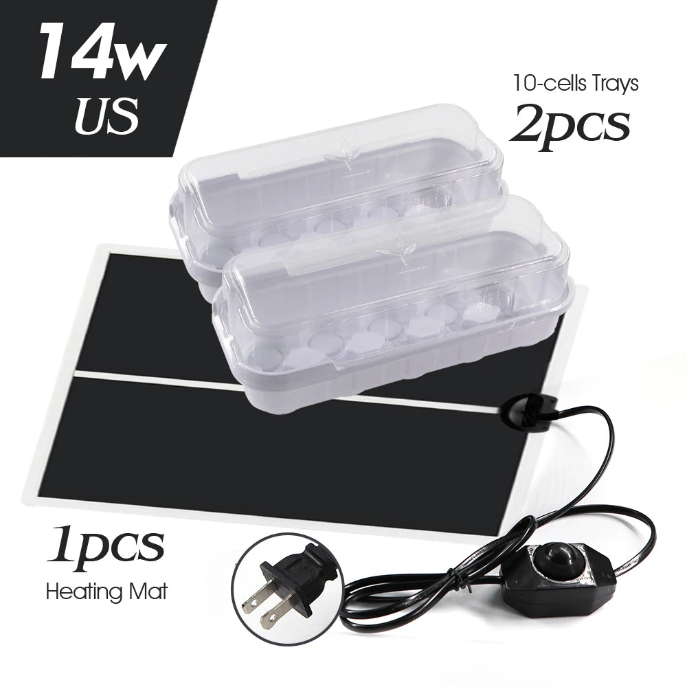 14/35W Plant Heating Pad Warmer Heat Mat  Nursery Seedling Trays Greenhouse Germination Box US/EU/UK/AU Plug Temperature Control