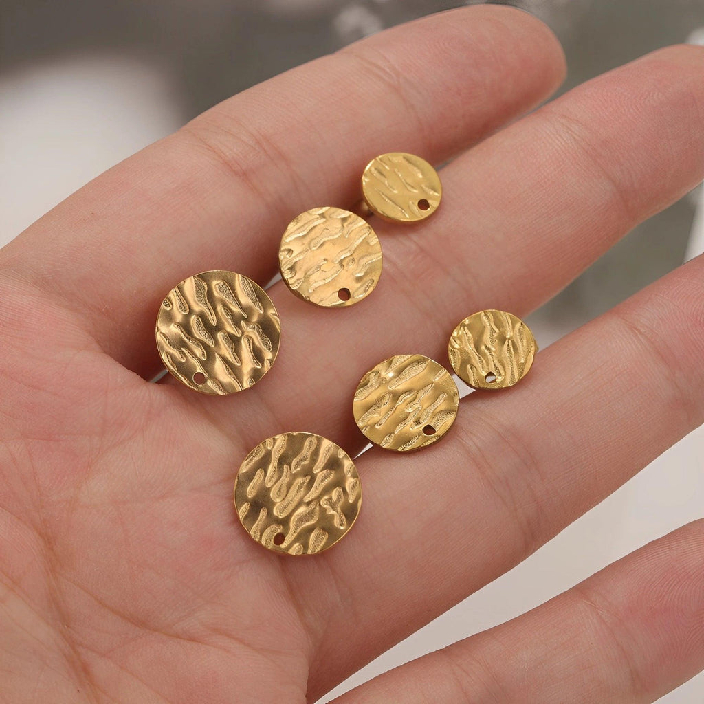 10 Pcs Stainless Steel Deep Embossed Soldering Pins DIY Earrings Jewelry Making Supplies Fine Classical Literature Seasons