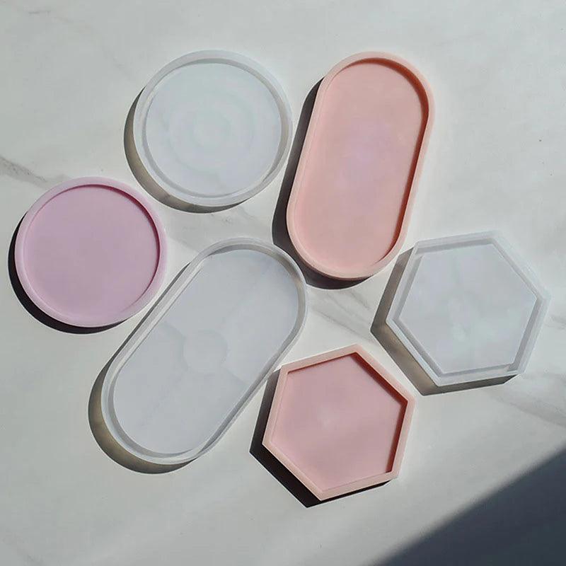 1Pc Tray Mold Storage Box Silicone Mold DIY Coaster Crystal Mold Ashtray Cement Flower Pot Mold Resin Casting Plaster Mold