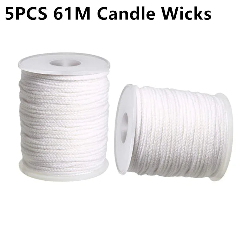 DIY Wax Core 61 M Long Cotton Woven Candle Lamp Wick Candle Accessories Candle Lamp Wick Candle Making Kit Candle Lamp Wick