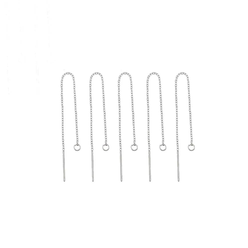 10pcs/Lot Stainless Steel Gold Tassel Threader Drop Dangle Earrings Long Chain for DIY Earwire Jewelry Makings Supplies Crafts