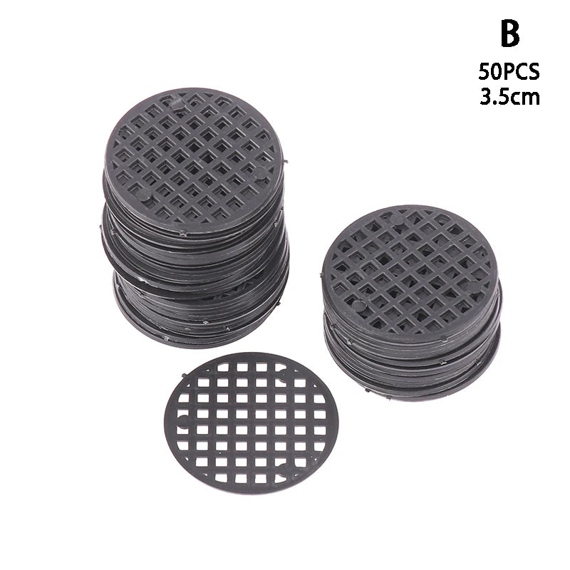 50Pcs Bottom Grid Mat Multi-function Flowerpot Mesh Pad Hole Bonsai Basin Bottom Breathable Gasket Gardening Accessories