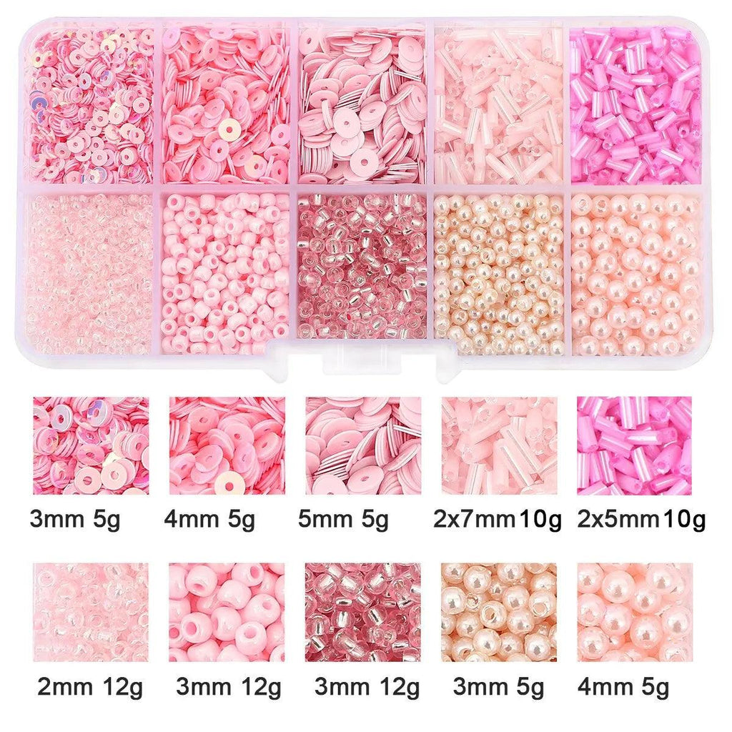 120g/box Multi-color Rice Pearl Sequins Imitation Pearl Material Bag Handmade DIY Making Beaded Bracelet Necklace Accessories