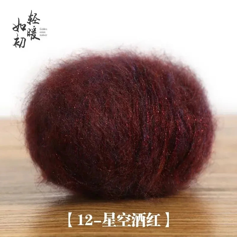 25g Metallic Mohair Acrylic Yarn For Hand Knitting Crochet