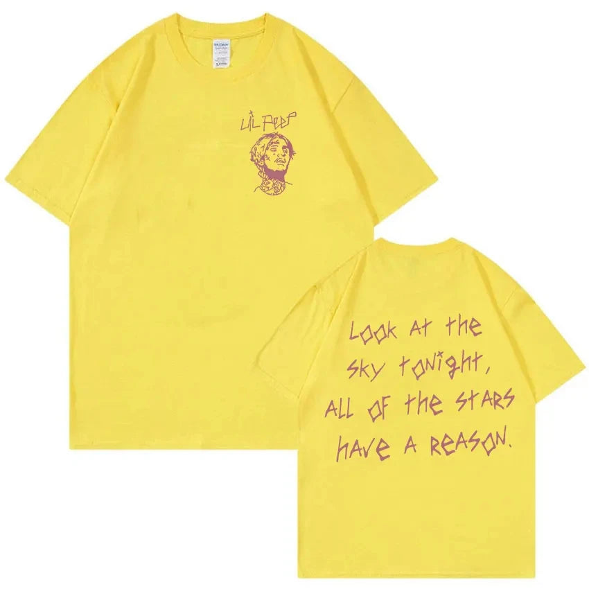 Rapper Lil Peep Concert Graphic T Shirt Men's Cotton Short Sleeve Unisex Hip Hop Oversized Streetwear Tees