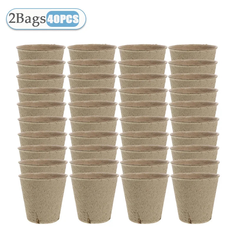 20-200PCS Seed Nursery Cup Growing Pot Tray Planter Paper Grow Plant Starter Flower Herb Biodegradable Eco-Friendly Garden Tools