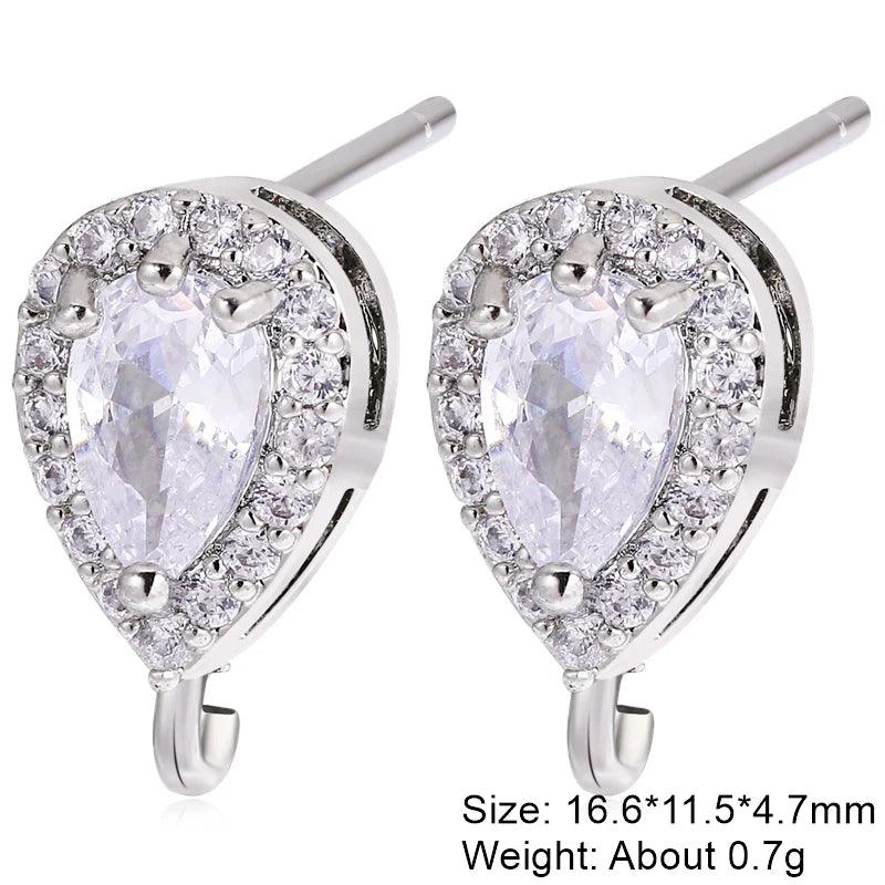 Juya DIY Women's Earring Making 18K Gold Silver Plated Basic Antiallergic Fixtures Ear Wire Fastener Hooks Accessories Supplies