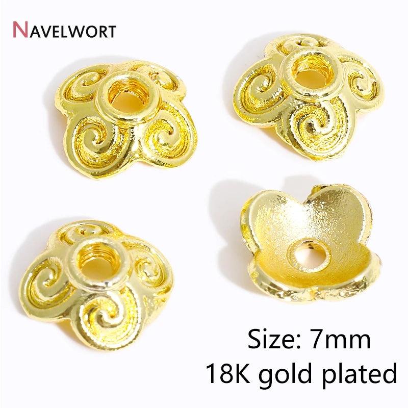 14K/18K Gold Plated Brass Bead Caps,Caps For Beads,Flower Bead Caps For Jewelry Making,Caps For Bracelet,Accessories For Jewelry