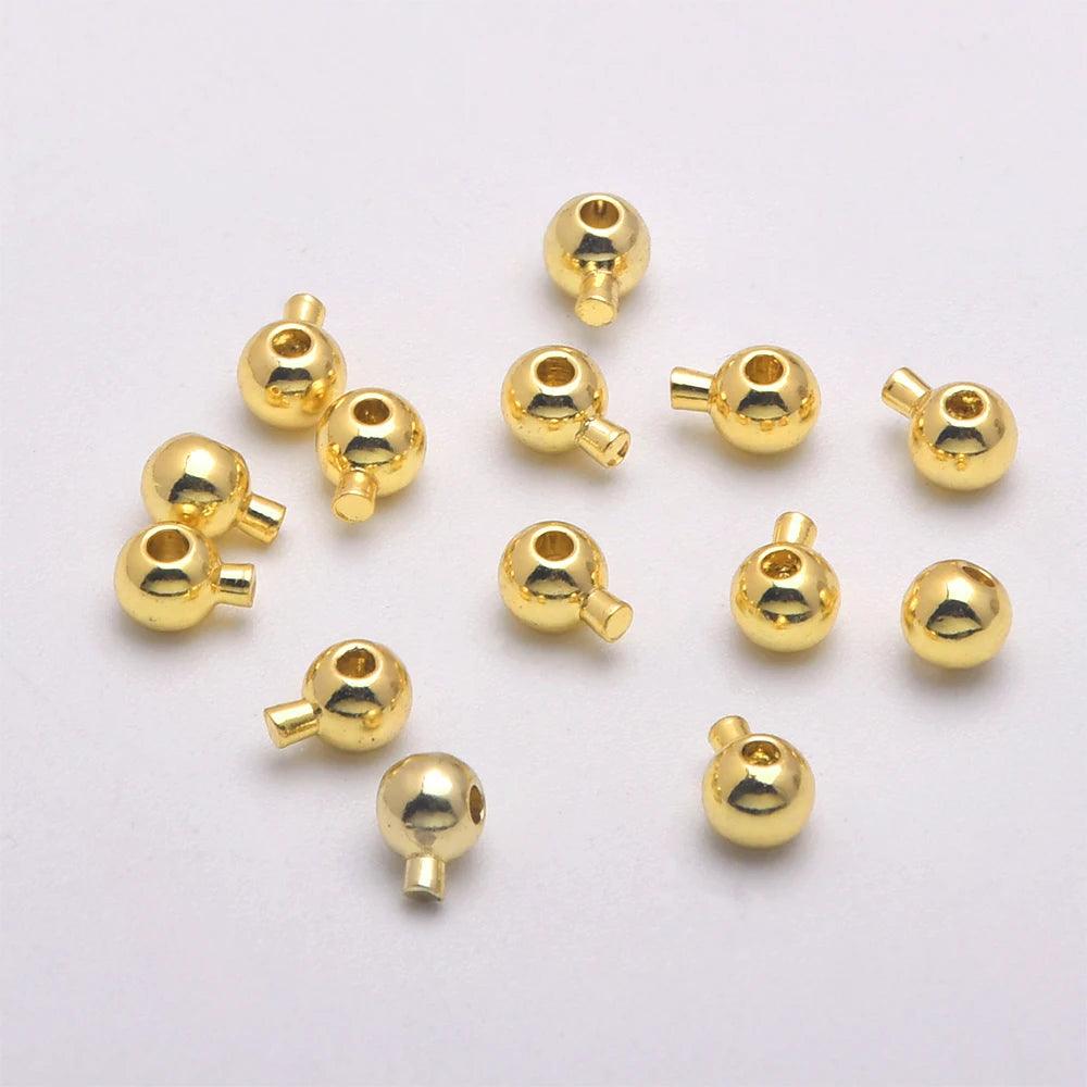3.2mm Brass Crimp Beads Loose Rondelle Spacer Beads Crimp Charms Accessories For Bracelet Necklace Jewelry Making