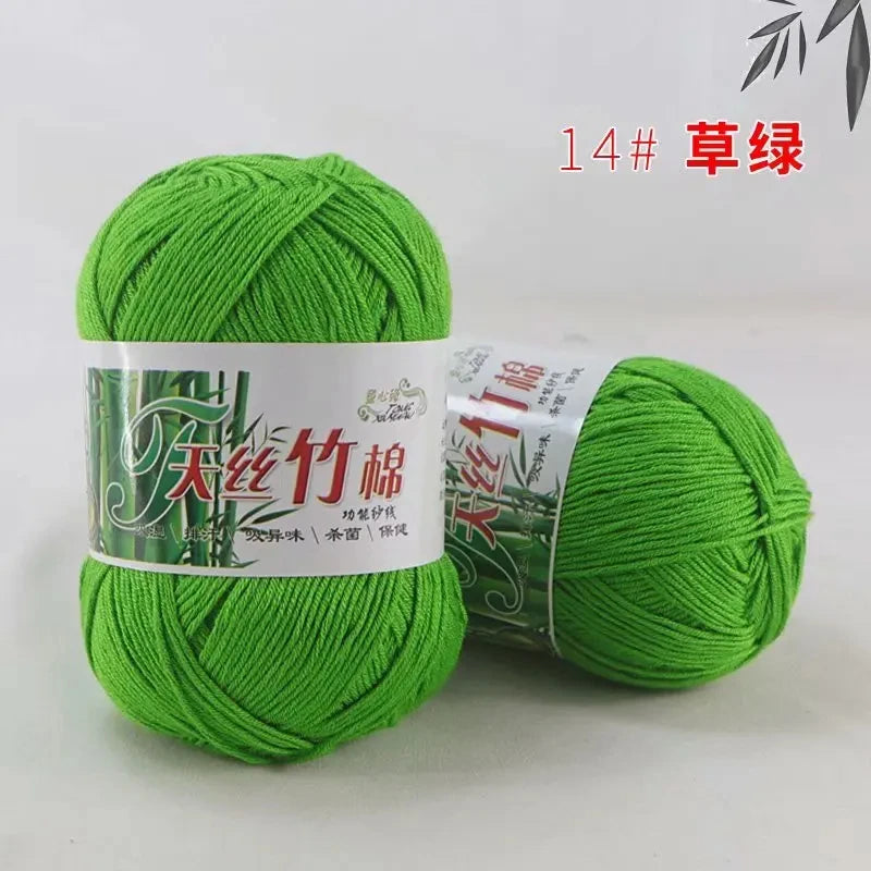 Bamboo Charcoal Cotton Yarn For Weaving 50g Ball DIY