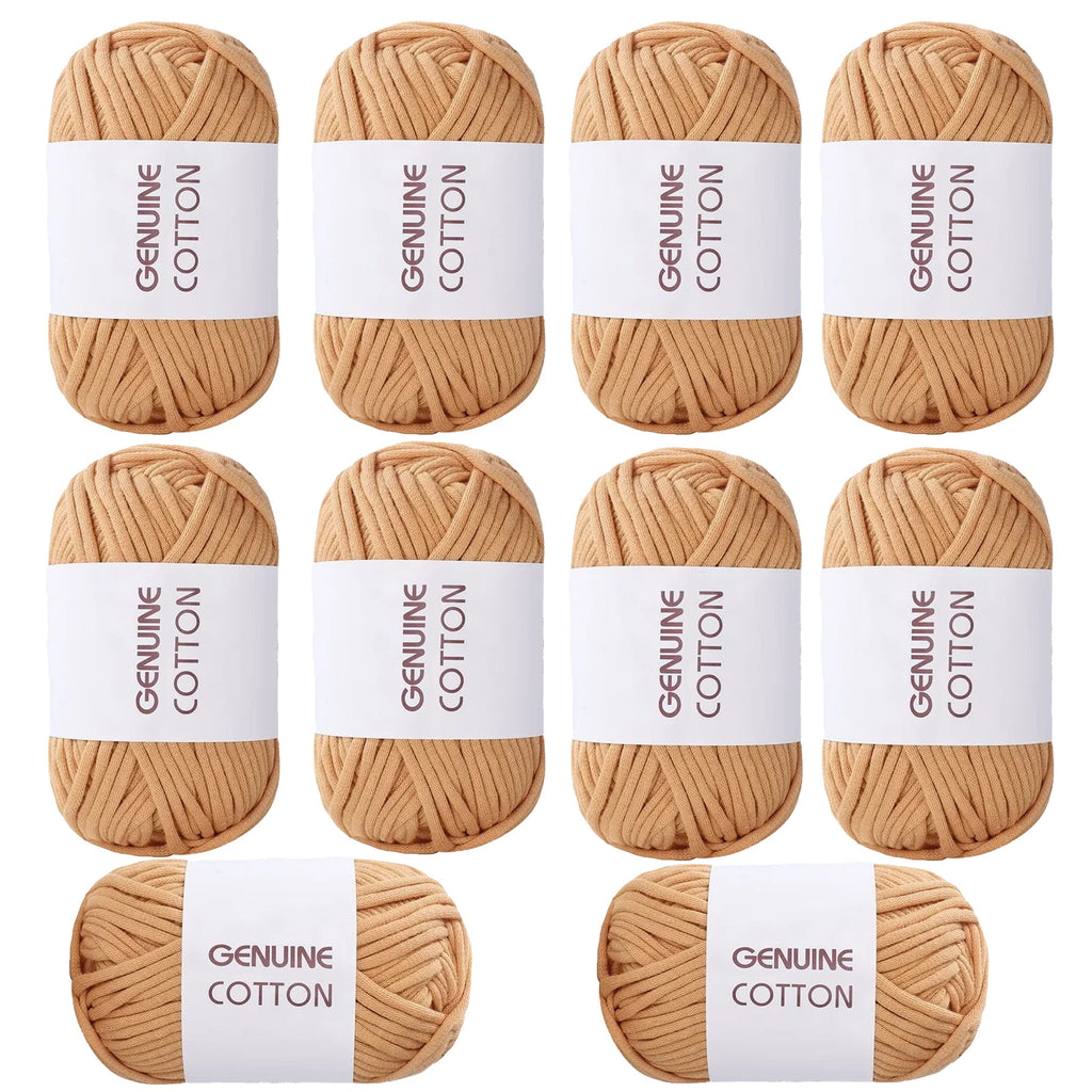 10 Pieces 50g Genuine Cotton Yarn for Beginner Crochet Easy Hand Knitting Weaving DIY Scarves Blankets Hats