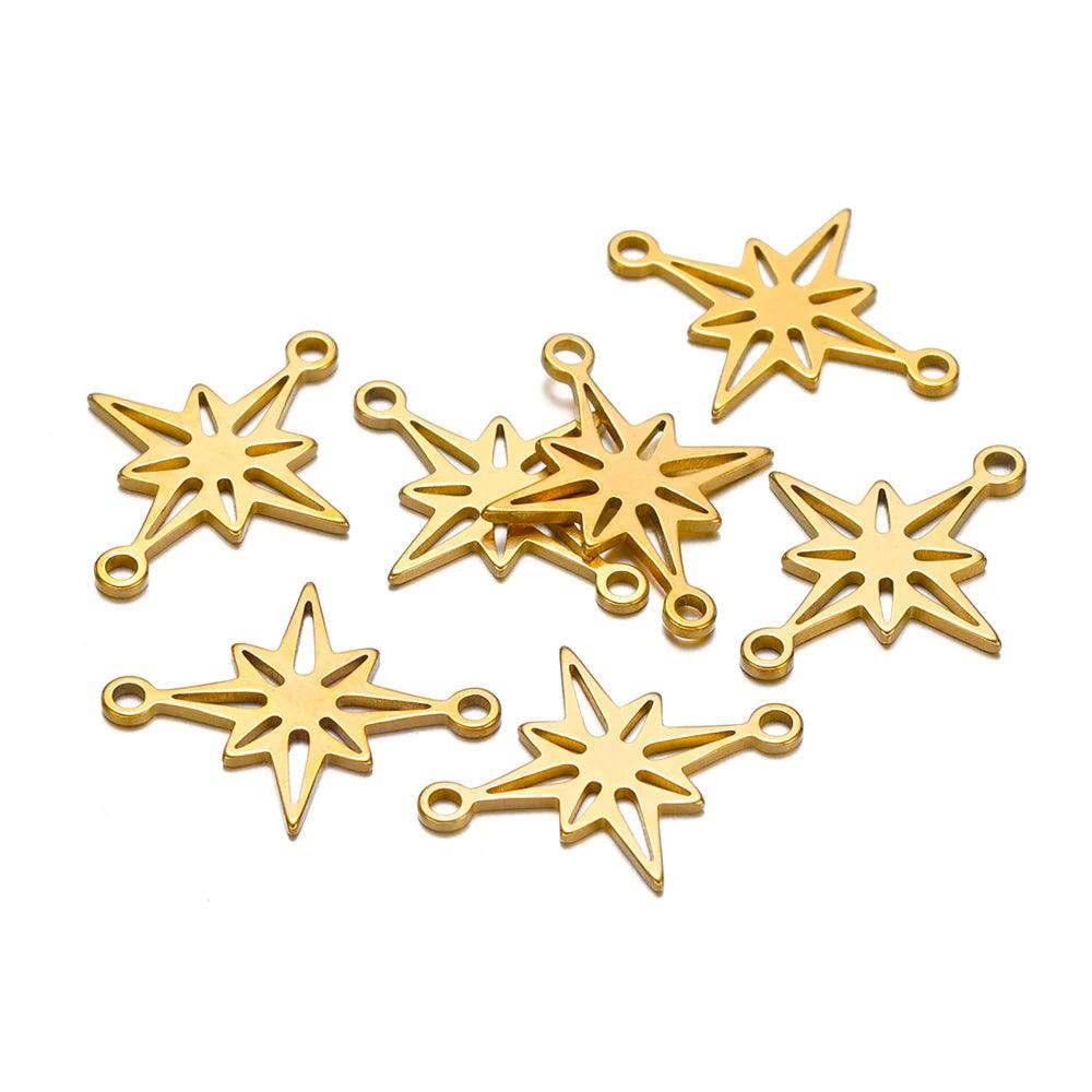 20pcs Stainless Steel Star Connector Charms for DIY Earrings Making Accessories Jewelry Making Bracelets Necklace Findings